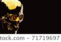 發光在金子的頭骨的例證。 71719697