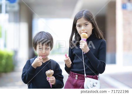 Children eating ice cream Children eating ice cream 71722196