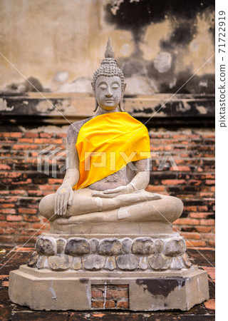 Old Buddha Sculpture In Ayutthaya City Of Thailand 71722919