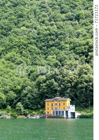View from the pleasure boat on Lake Lugano, Switzerland Customs (smuggling) museum View from the pleasure boat on Lake Lugano, Switzerland Customs (smuggling) museum 71723172