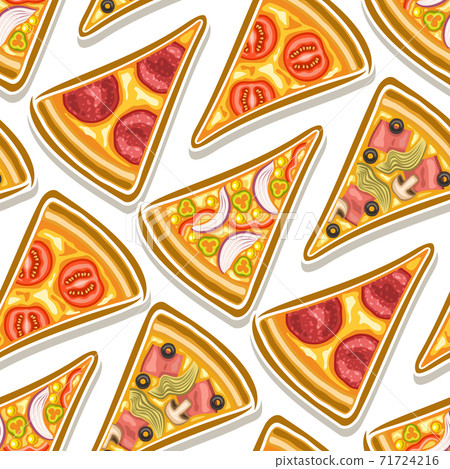 Vector Pizza Seamless Pattern 71724216
