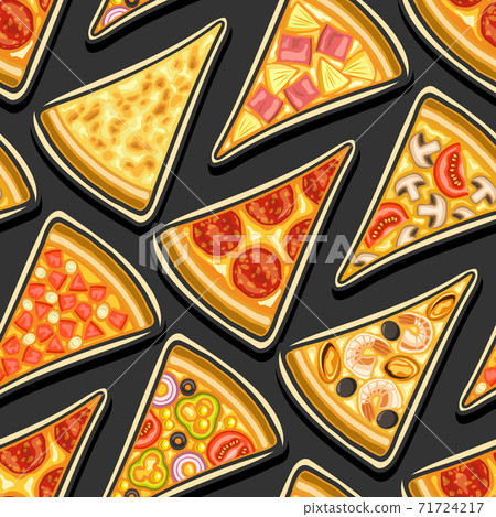 Vector Pizza Seamless Pattern 71724217