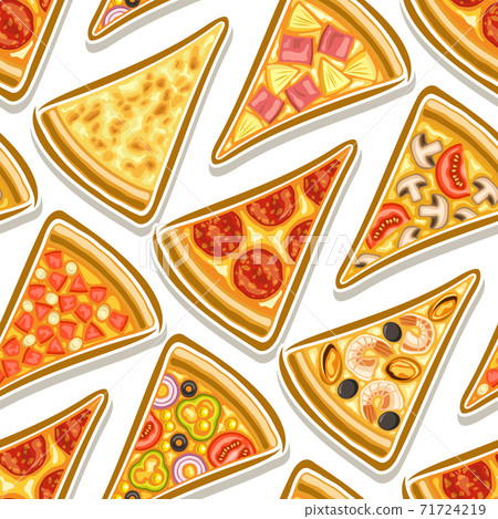 Vector Pizza Seamless Pattern 71724219