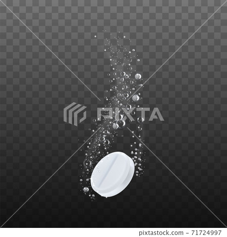 Effervescent Soluble Tablet Pill In Water Vector 71724997