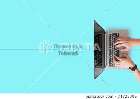 Work at home Telework image material Blue 71725399