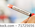 hand holding a tube of Vaccine Approved 71725656