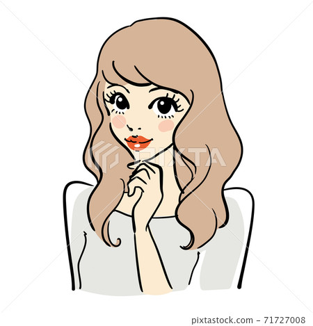 Beautiful cute female upper body - Stock Illustration [71727008] - PIXTA