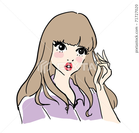 Beautiful cute female upper body - Stock Illustration [71727020] - PIXTA