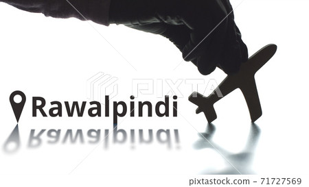 Rawalpindi text, geotag and airplane silhouette, air transport concept Rawalpindi text, geotag and airplane silhouette, air transport concept 71727569