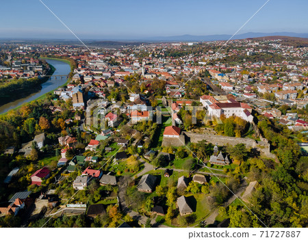 View of the city from the mountain of the Uzhhorod Castle, Ukraine View of the city from the mountain of the Uzhhorod Castle, Ukraine 71727887
