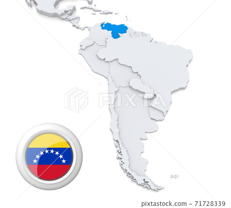 Venezuela on a map of South America Venezuela on a map of South America 71728339