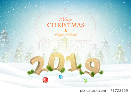 Christmas and New Year typography greetings on Xmas background. Christmas and New Year typography greetings on Xmas background. 71728369