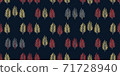 Christmas seamless pattern. Hand-drawn fir branches on a dark blue background. Cute flat illustration. Simple ornament for fabric, postcard, banner, wrapping paper. 71728940