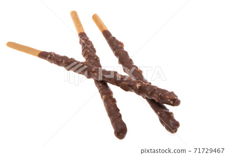 biscuit sticks in chocolate isolated 71729467