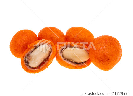roasted peanuts in orange shell isolated roasted peanuts in orange shell isolated 71729551