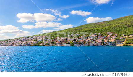 Villages on the coast in the Kotor bay, Adriatiac sea, Montenegro Villages on the coast in the Kotor bay, Adriatiac sea, Montenegro 71729931
