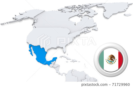Mexico on a map of North America 71729960