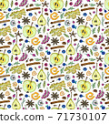 Seamless pattern with ingredients for hot winter drinks such as grog, punch, mulled wine 71730107