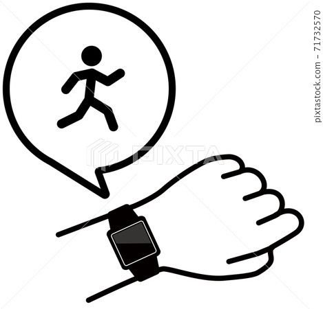 Vector illustration of checking the smartwatch on the arm Walker icon Vector illustration of checking the smartwatch on the arm Walker icon 71732570