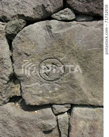 Ishigaki on the Tsukiji wall of Koishikawa Stock Photo