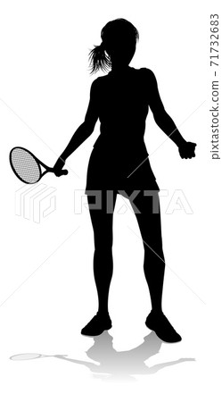 Tennis Silhouette Sport Player Woman Tennis Silhouette Sport Player Woman 71732683