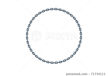 3D illustration of a felt-textured chain ring for background material 71734111