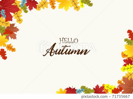 Autumn maple leaves frame background - Stock Illustration [71735667 ...