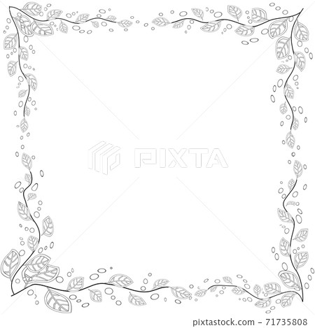 Floral frame. coloring book for adult and older children or like greeting card for birthday, Valentines day or wedding invitation Floral frame. coloring book for adult and older children or like greeting card for birthday, Valentines day or wedding invitation 71735808