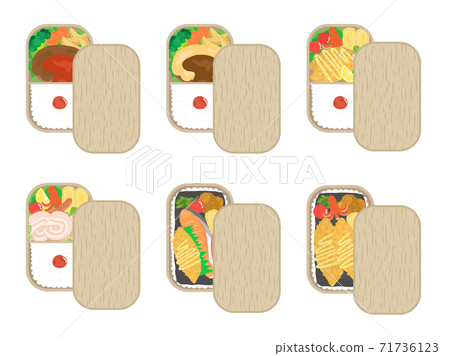 Japanese bento illustration set 71736123