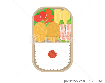 Illustration of Menchi-katsu bento 71736161