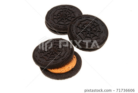 chocolate double cookie isolated 71736606