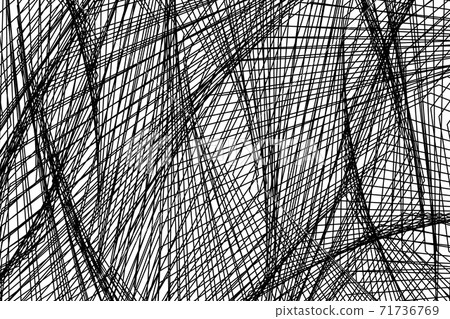 Abstract horizontal background of many intersecting black lines. A chaotic background. You can use it for your website, cover art, books, and notebooks. Stock vector illustration Abstract horizontal background of many intersecting black lines. A chaotic background. You can use it for your website, cover art, books, and notebooks. Stock vector illustration 71736769