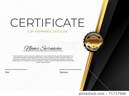 Certificate template Background. Award diploma design blank. Vector Illustration 71737906