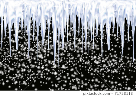 Winter seasonal decorations. Falling white fluffy snow.Vector template in realistic style. 71738118