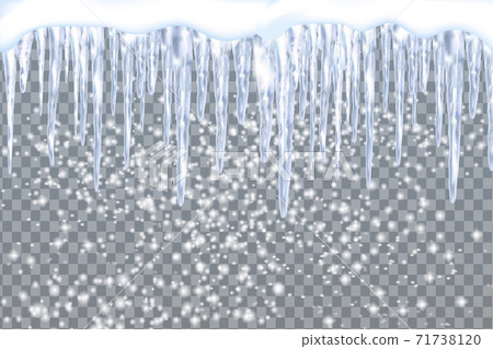 Winter seasonal decorations. Falling white fluffy snow.Vector template in realistic style. Winter seasonal decorations. Falling white fluffy snow.Vector template in realistic style. 71738120