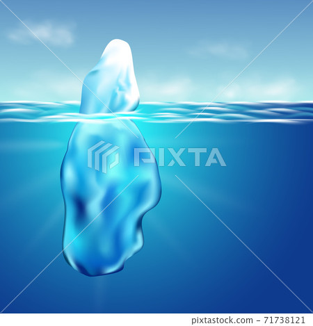 Iceberg floating among ice floes in the blue Antarctic sea. Iceberg floating among ice floes in the blue Antarctic sea. 71738121