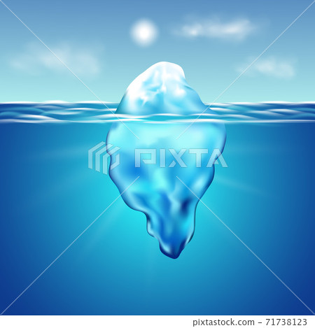 Iceberg floating among ice floes in the blue Antarctic sea. Iceberg floating among ice floes in the blue Antarctic sea. 71738123
