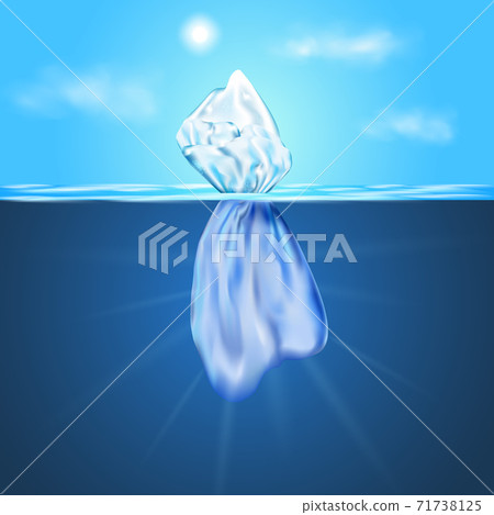 Iceberg floating among ice floes in the blue Antarctic sea. Iceberg floating among ice floes in the blue Antarctic sea. 71738125