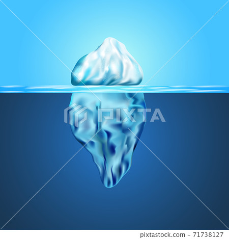 Iceberg floating among ice floes in the blue Antarctic sea. 71738127