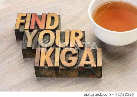 find your ikigai word abstract in wood type find your ikigai word abstract in wood type 71738530