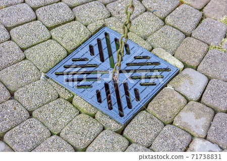 Rusty cast iron sewer manhole 71738831