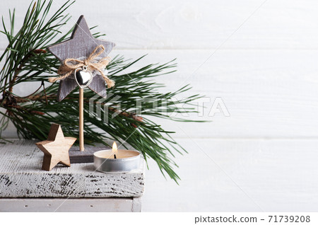 Christmas decoration with wooden stars 71739208