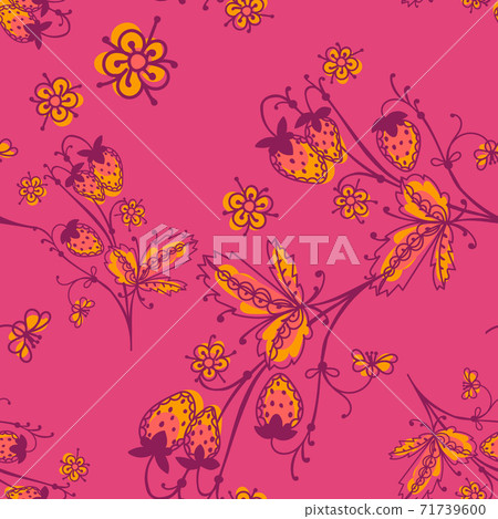 Floral folk ornament, Repeat design. 71739600