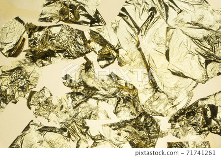 Gold leaf close-up, texture 71741261