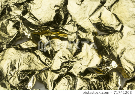 Gold leaf close-up, texture 71741268