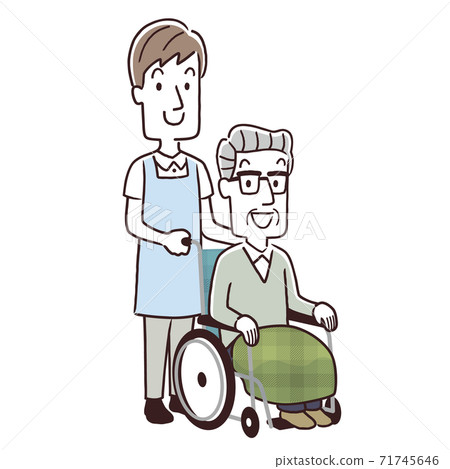 Vector Illustration Material: Senior Male and Male Staff 71745646