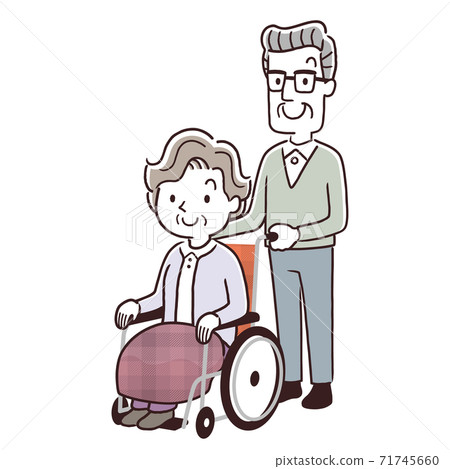 Vector Illustration Material: Senior couple,... - Stock Illustration ...