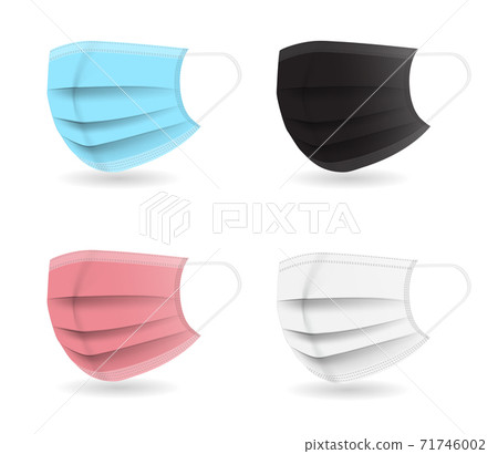 Set of colored Medical mask. Protection against coronavirus, COVID-19. Vector Illustration 71746002