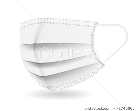 White Medical mask. Protection against coronavirus, COVID-19. Vector Illustration 71746003