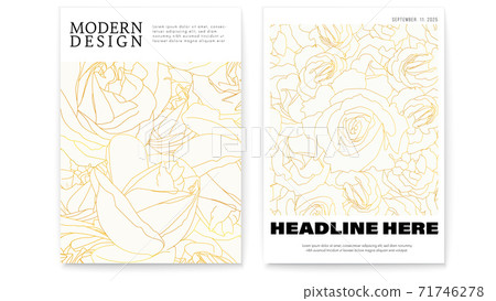 Set of modern posters with patterns of blossoming 71746278